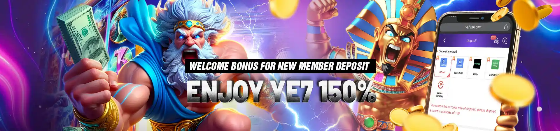 YE7 Welcome Bonus - First Deposit Bonus